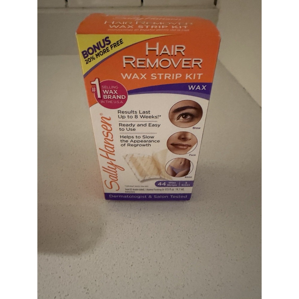 Sally Hansen Wax Strips for Face & Bikini Hair Remover Kit 44 Strips New In Box
